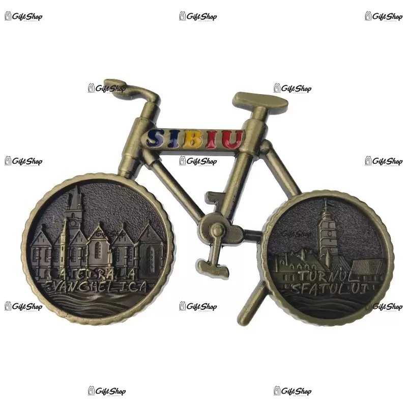 Sibiu, magnet forma bicicleta din metal